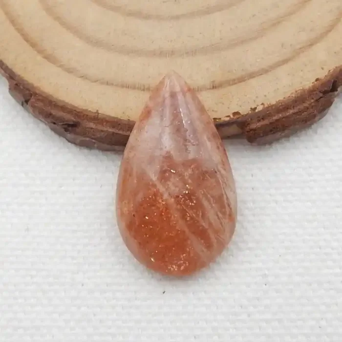G642 Natural Sunstone Cabochon, Teardrop Sunstone Bead