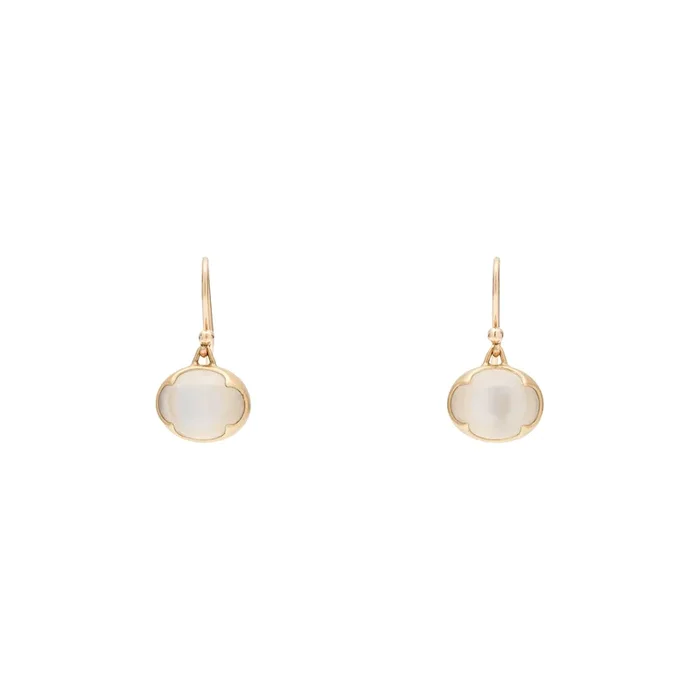 Gabriella Kiss 18k Horizontal Oval Moonstone Earrings- 4.7ct