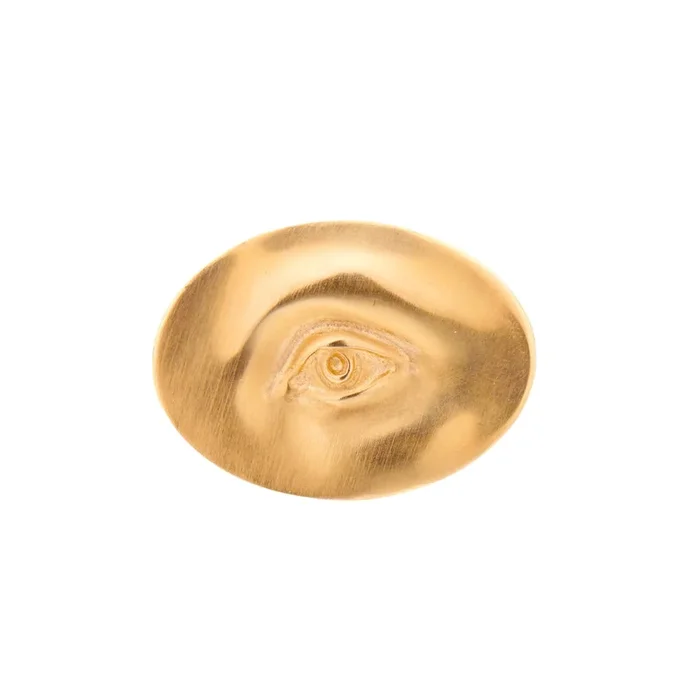Gabriella Kiss 18k Large Eye Ring Inscribed with “Invigilare”