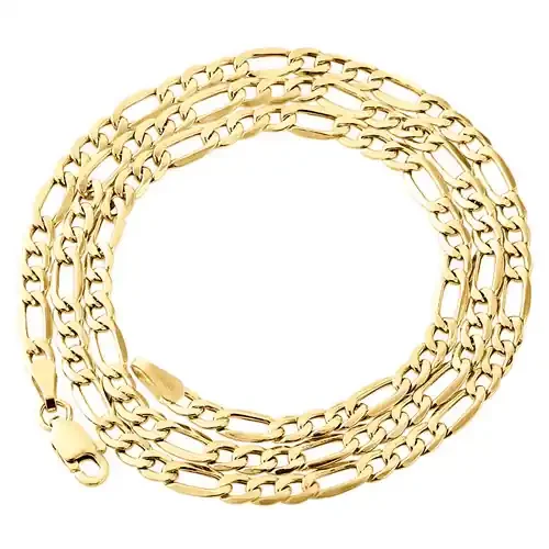 Genuine 14K Yellow Gold 3.80mm Solid Plain Figaro Link Chain Necklace 16-24 Inch