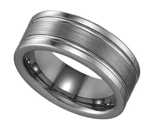 Geraud Tungsten Wedding Band Men‘s Brushed Finish Comfort Fit 8mm Sz 8 to 13
