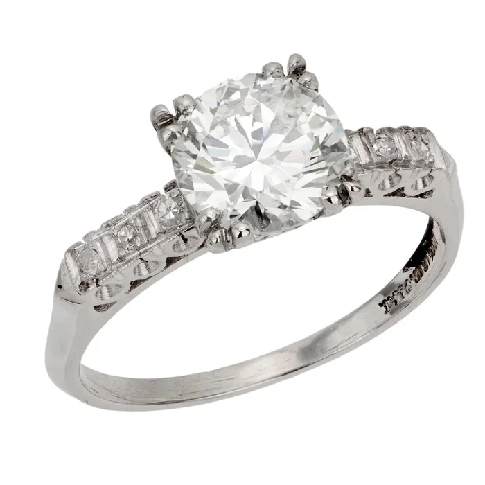 GIA 1.90 carat diamond platinum engagement ring