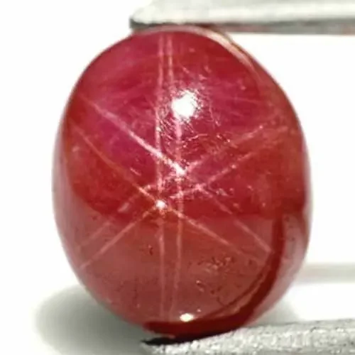 GII Certified Vietnam Star Ruby, 3.98 Carats, Deep Red Oval