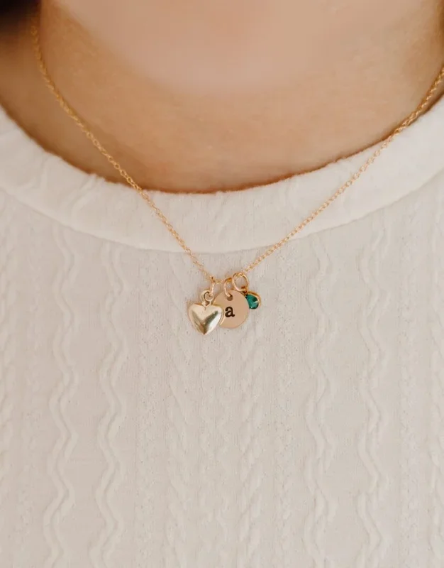 Girls Sweetheart Gold-Filled Initial Necklace