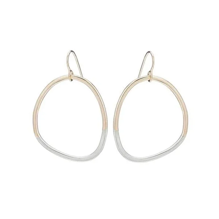 Gold & Silver Stone Earrings