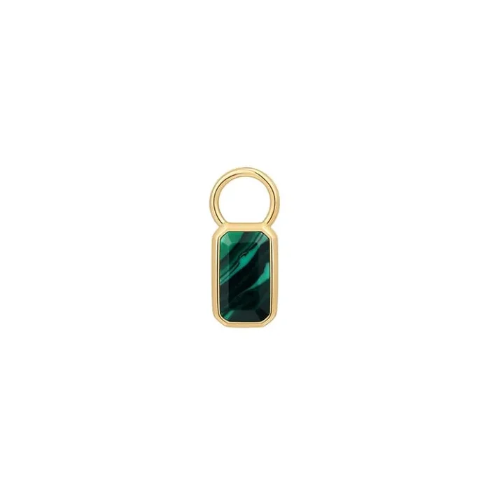 Gold Faceted Green Earring Charm – SOLD AS A SINGLE