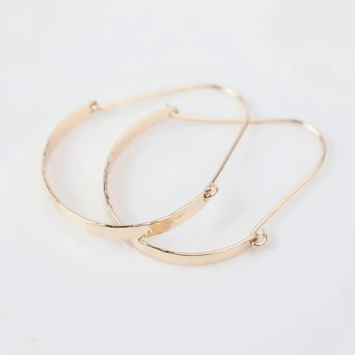 Gold Filled Small Hinged Flat Oval Hoops