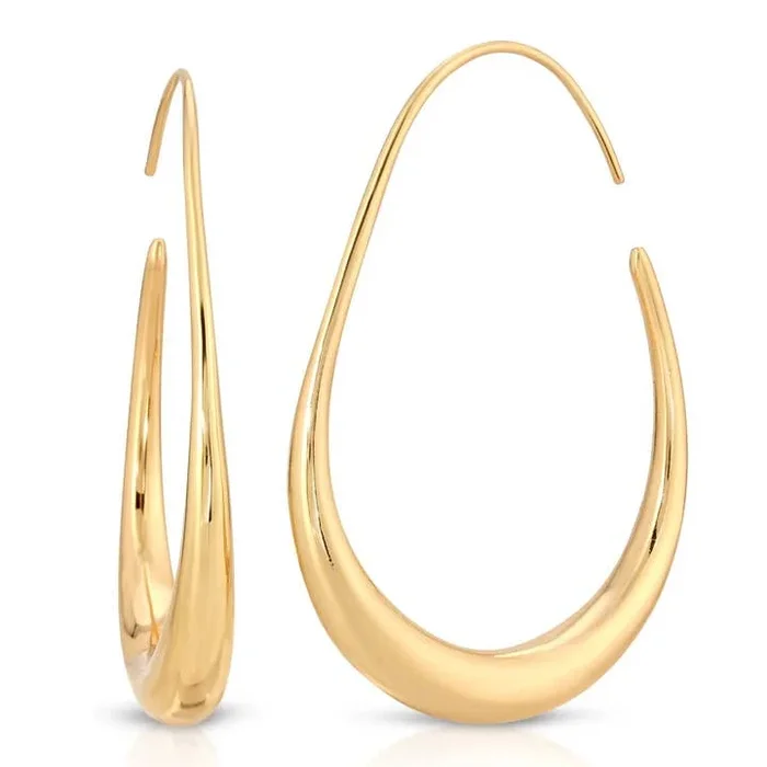 Gold Fluid Hoop Earrings