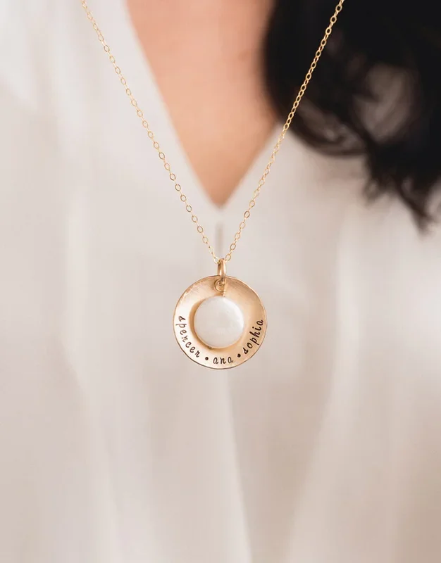 Gold Mother of Pearl Necklace
