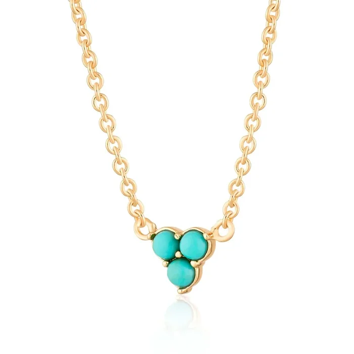 Gold Plated Sterling Turquoise Trinity Necklace