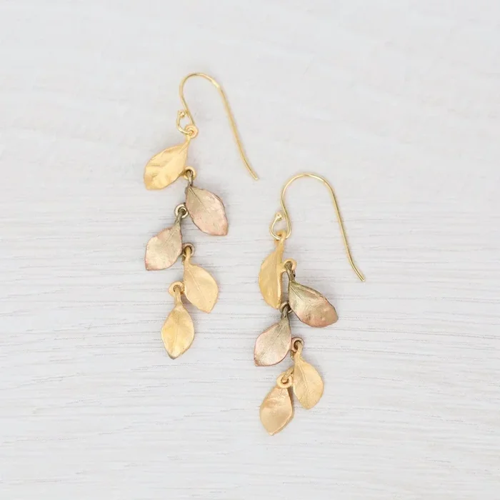 Golden Autumn Long Wire Earrings