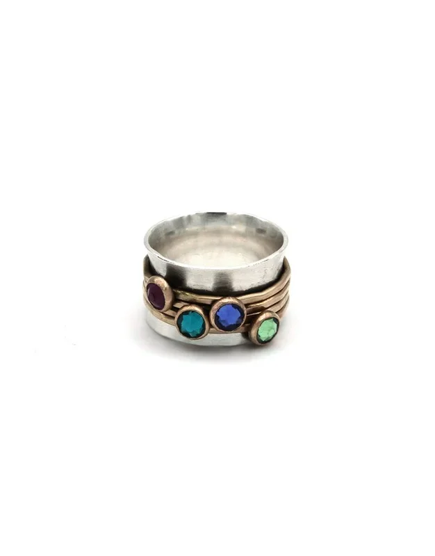 Golden Birthstone Spinner Ring