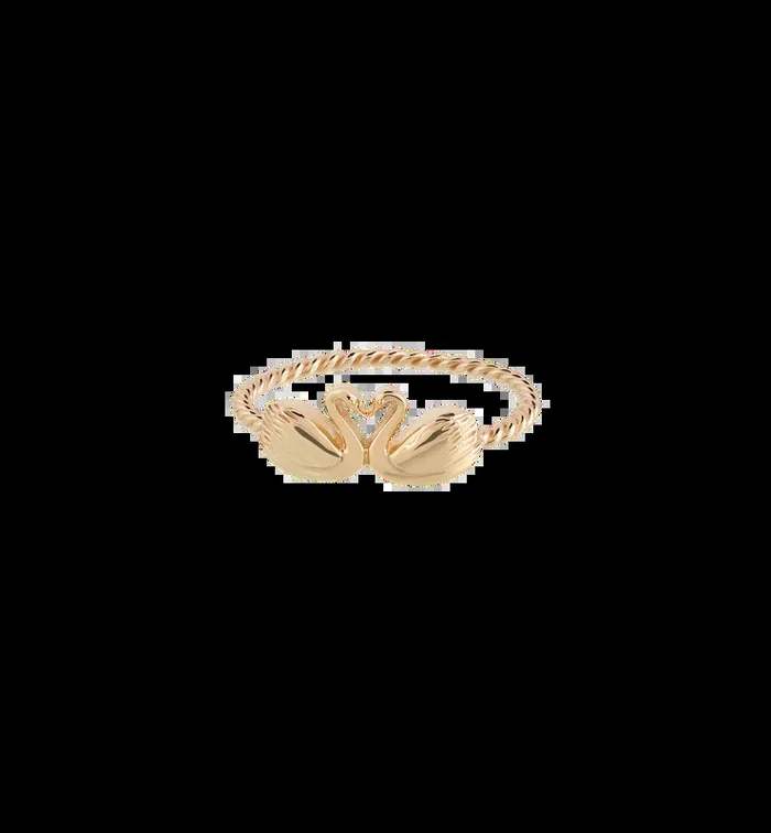 Golden Swans Ring 14K