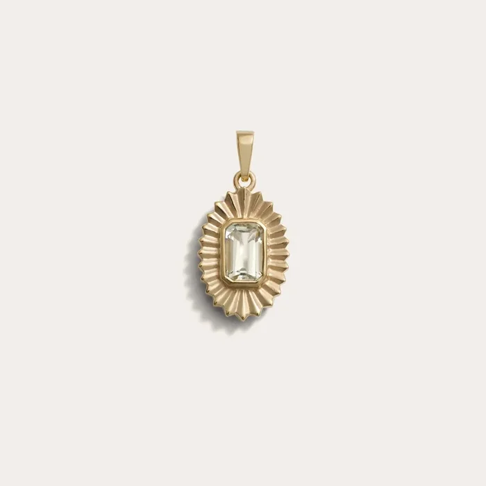 Green Amethyst Aura Pendant