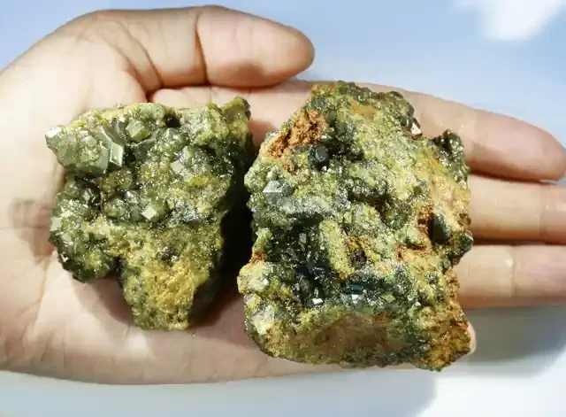 Green Grossular Garnet Cluster Specimen PPP 1153