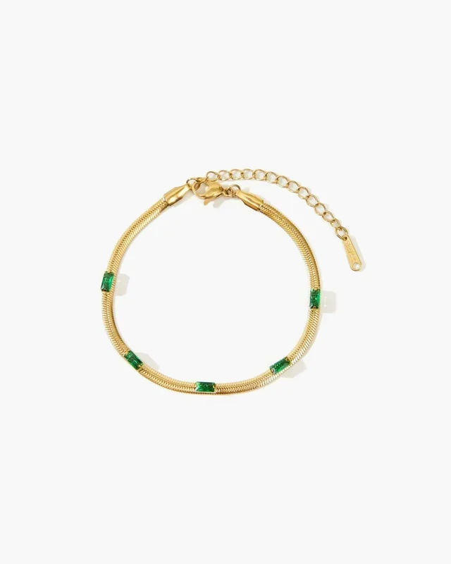 Green Herringbone Bracelet