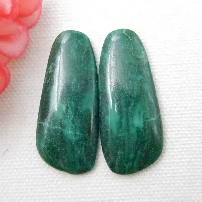 Green malachite cabochon pair,beautiful Jewelry, for designer E727