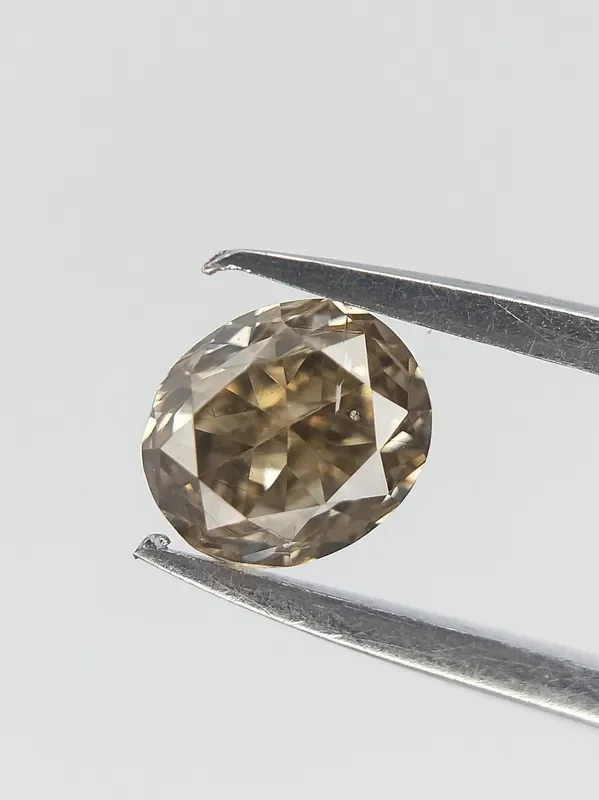 Grey Diamond Deep Color Diamond , Oval Diamond 0.17 cts ,