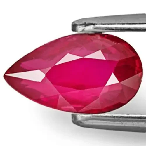 GRS Certified Mozambique Ruby, 2.01 Carats, Deep Red Pear