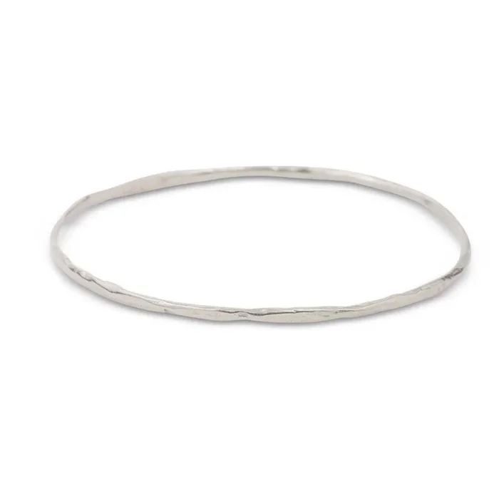Hammered Bangle in Sterling Silver