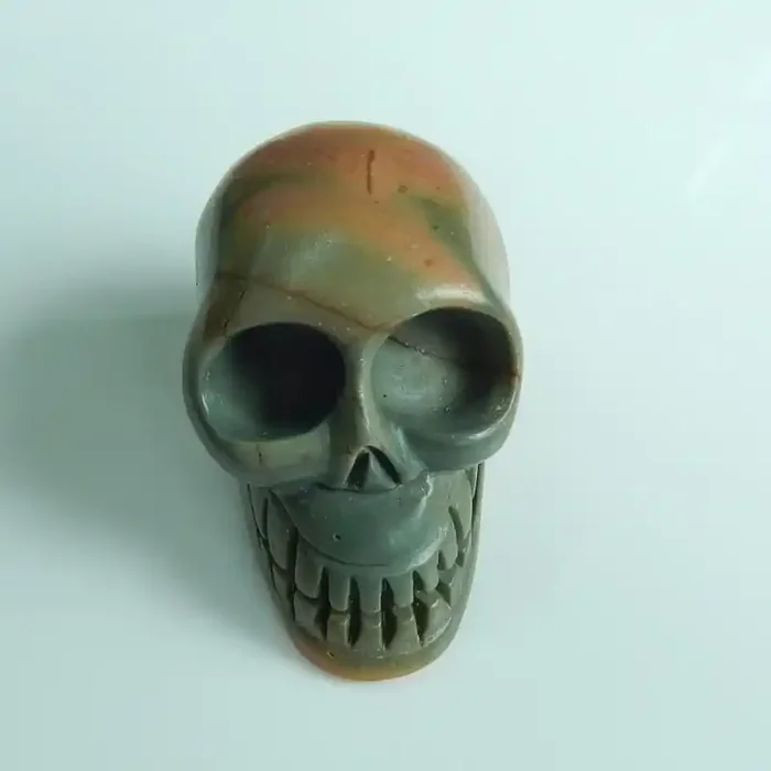 Hand Carved Skull Cabochon ,Multi Color Jasper Gemstone C265