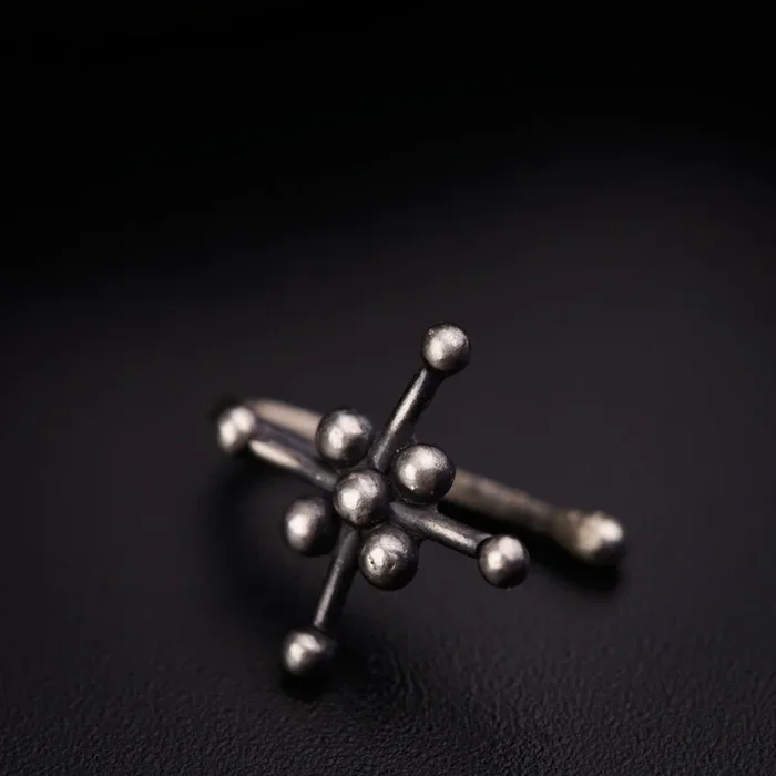 Handmade Silver Abstract Nose pin (Clip on)