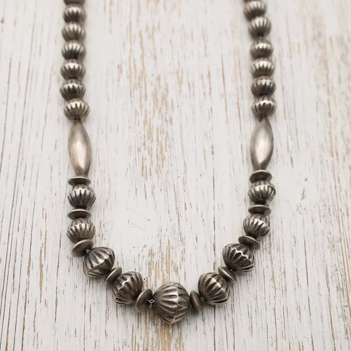 Handmade Sterling Silver Bead Necklace