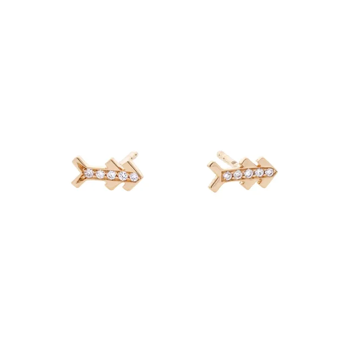 Harwell Godfrey 18k Diamond Arrow Stud Earrings