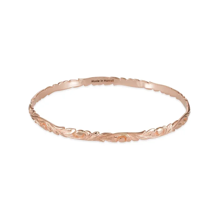 Hawaiian Heirloom Old English Scroll Bracelet in Rose Gold – 4.5mm
