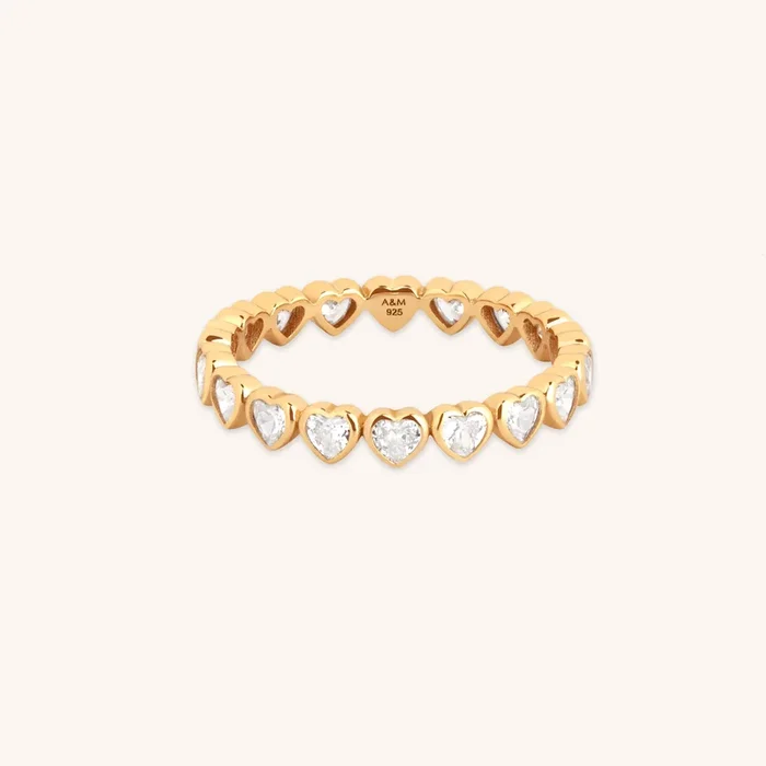 Heart Bezel Band Ring in Gold
