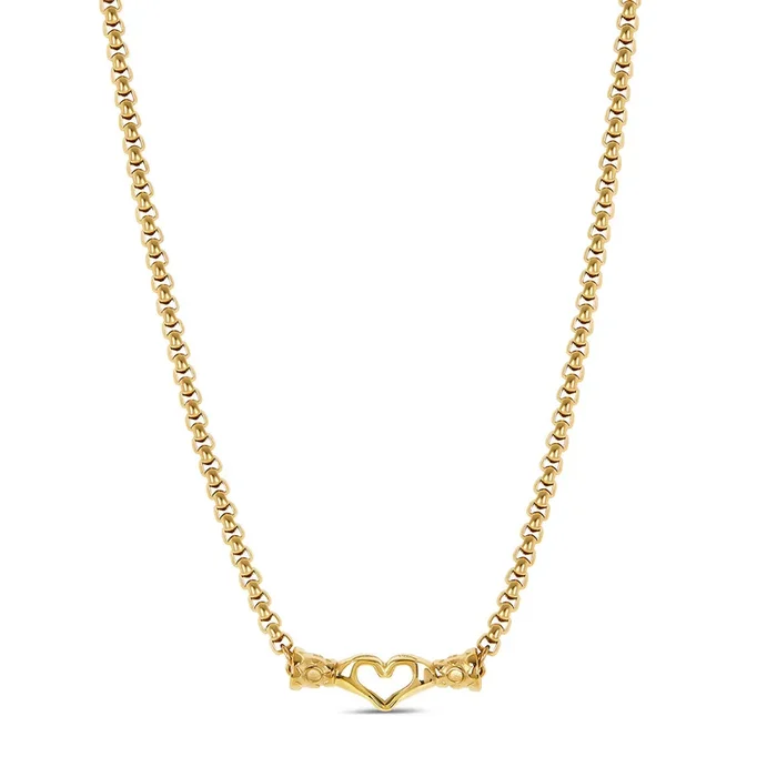 Heart Hand Pendant Necklace – Gold