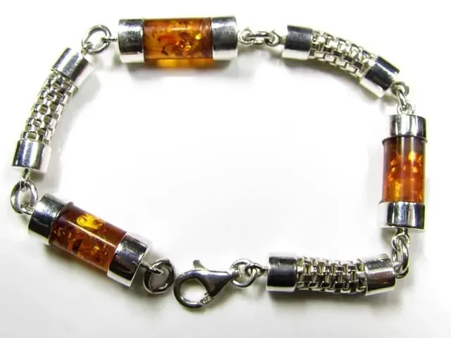 HEAVY BALTIC AMBER SILVER BRACLET 117 TCW MYG 746