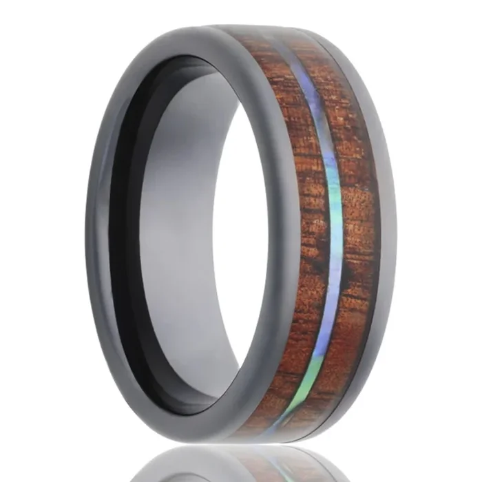 Heavy Stone® Ceramic Abalone Men’s Band