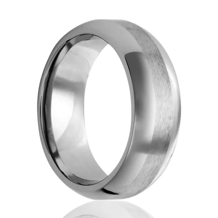 Heavy Stone® Satin Stripe Tungsten Men’s Band
