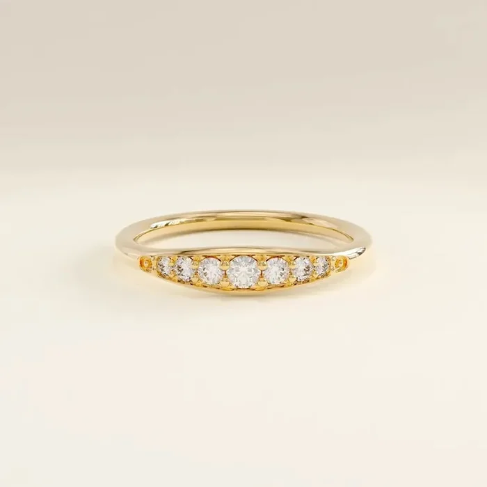 Helloice 0.24CT Round Cut VVS Moissanite S925 Silver Wedding Band