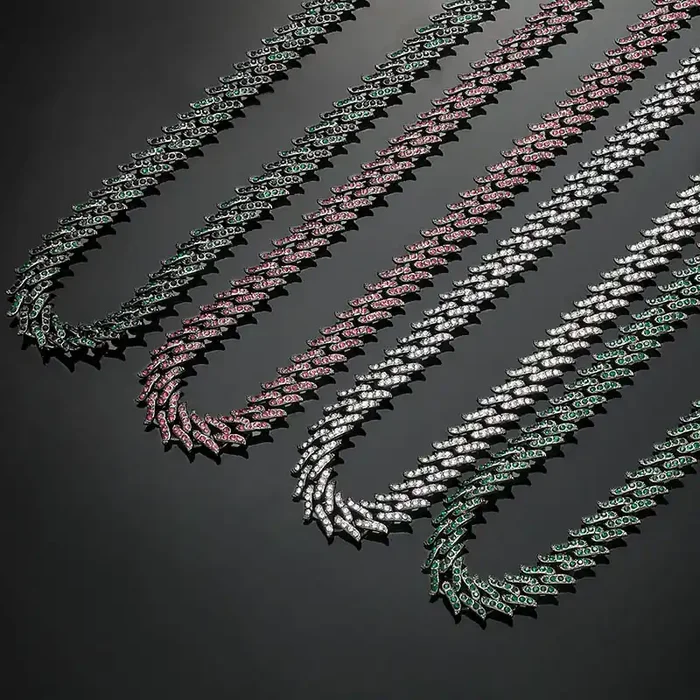 Helloice 14mm Iced Spiked Cuban Chain in Black Gold