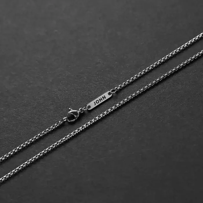 Helloice 3mm Custom Name Stainless Steel Round Box Chain