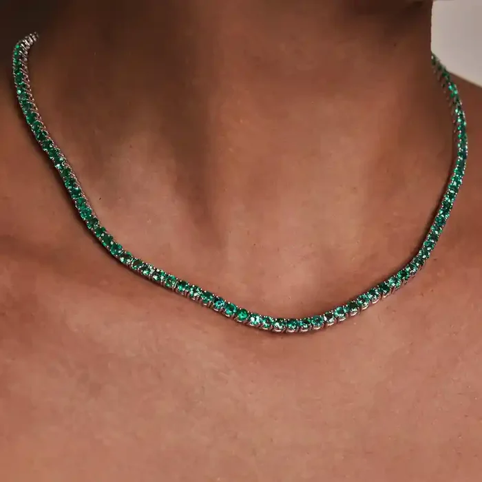 Helloice 3mm Emerald Tennis Chain