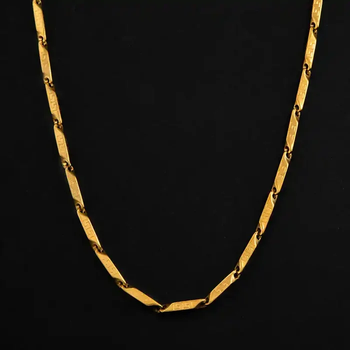 Helloice 3mm Greek Key Arrow Link Bullet Chain
