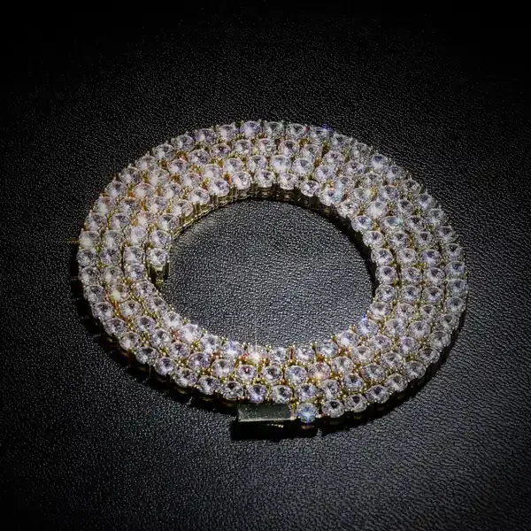 Helloice 4mm 18K Gold Tennis Chain