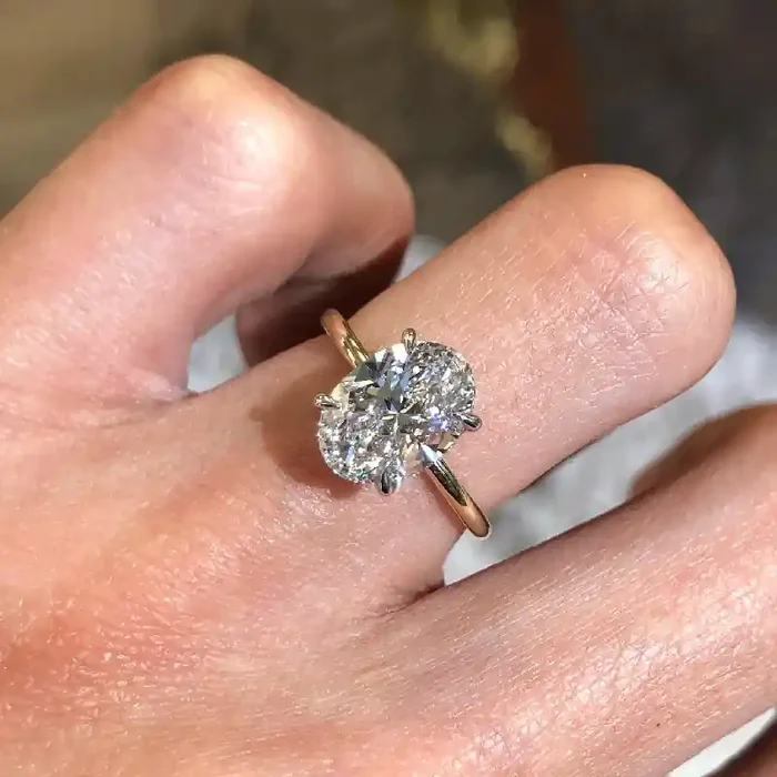 Helloice 5.5Ct Oval Cut Engagement Ring