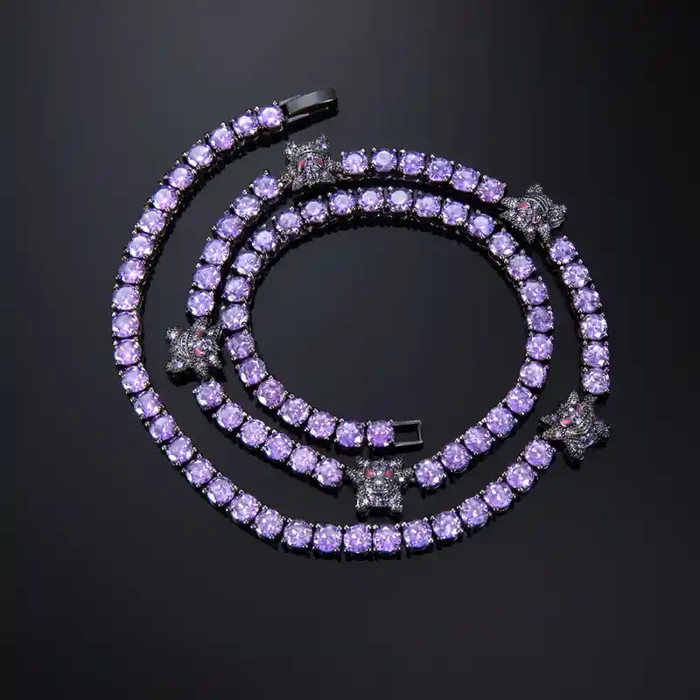 Helloice 5mm Purple Iced Gengar Tennis Chain