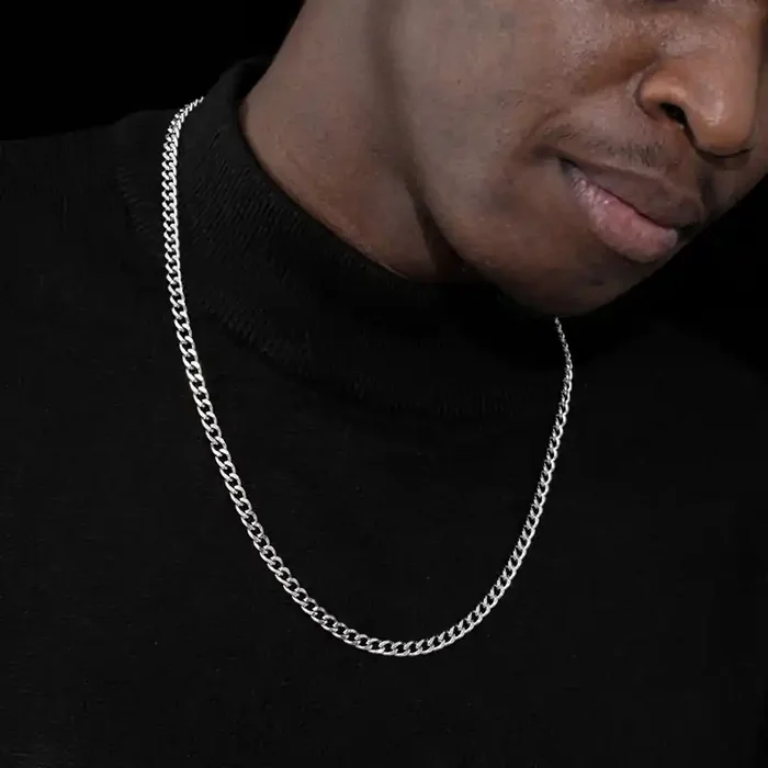 Helloice 5mm Stainless Steel Cuban Link Chain