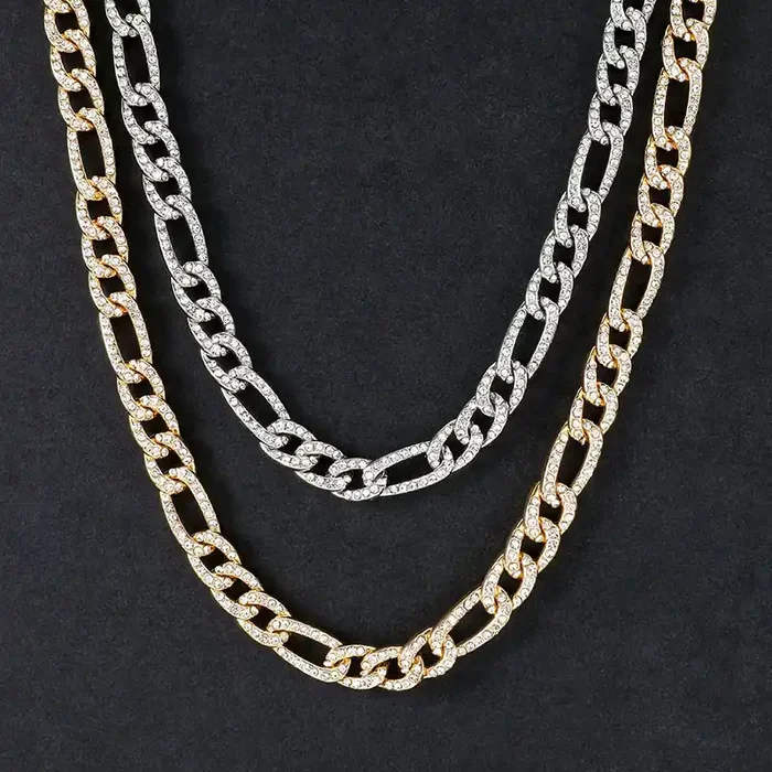 Helloice 7mm Iced Figaro Chain