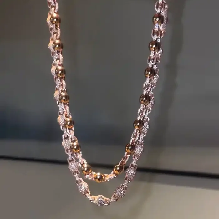 Helloice 8mm Micro Paved Ball Chain