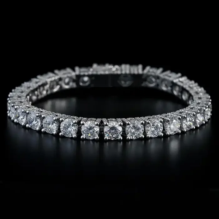 Helloice 925S & VVS Moissanite 5mm Tennis Bracelet with Iced Out Sides