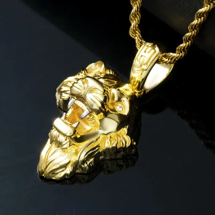 Helloice Africa Map Roaring Lion Pendant