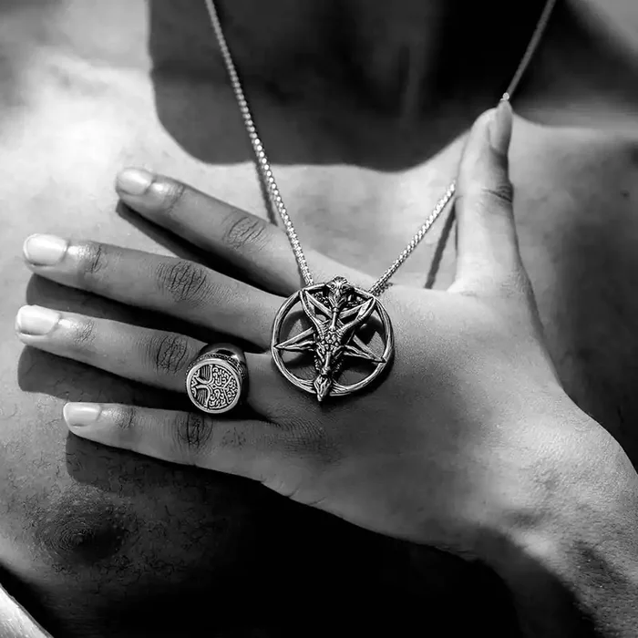 Helloice Baphomet Stainless Steel Satan Pendant