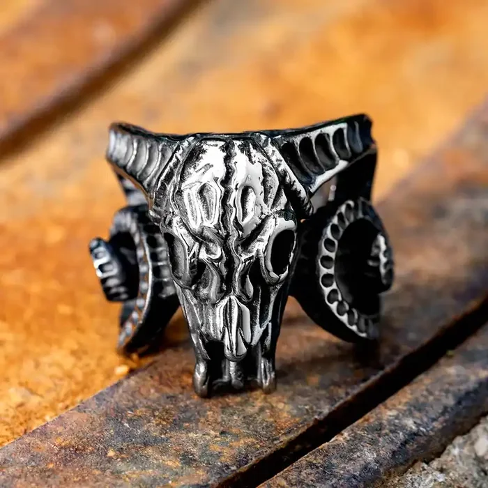 Helloice Bighorn Sheep Stainless Steel Ring