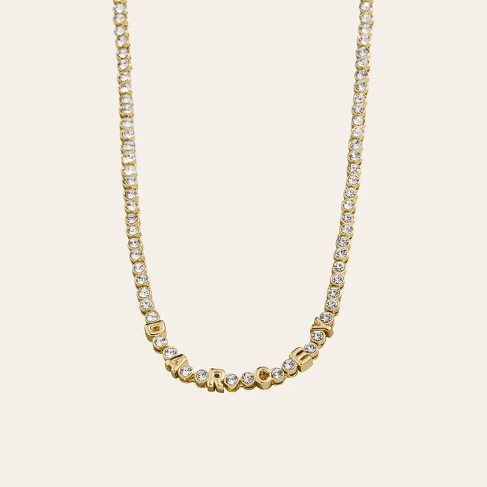 Helloice Custom Letters Tennis Necklace